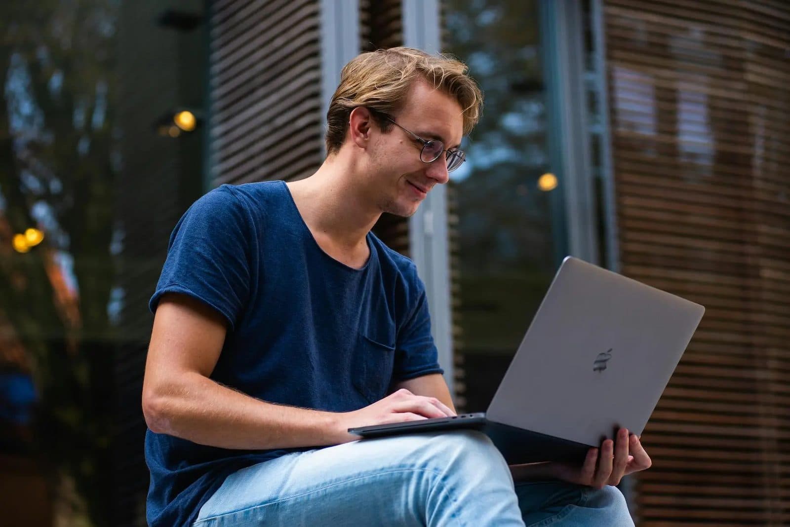 Student designer working on a laptop